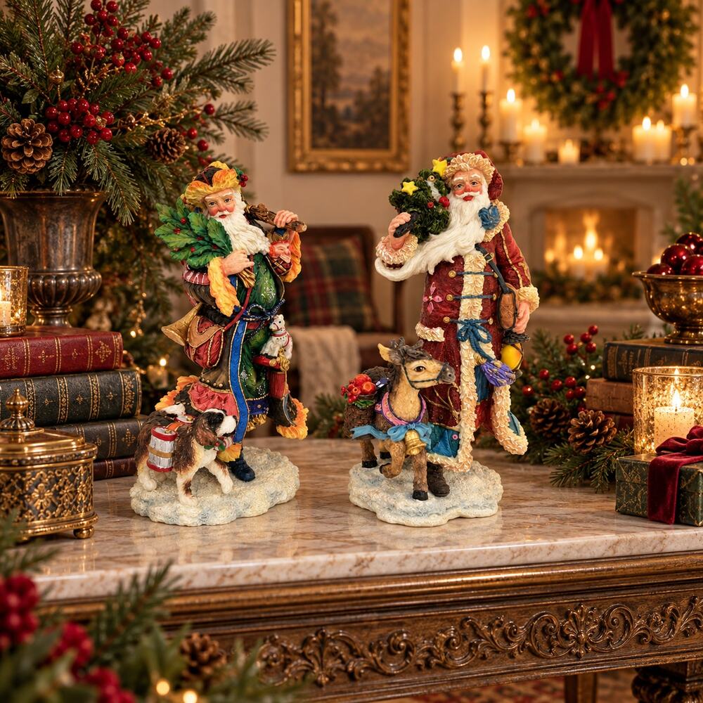 Roman Inc Galleria Lucchese Santa Figurines 1997 Swiss Spanish VTG Lot 2